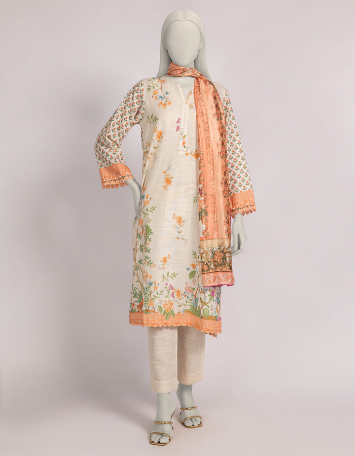 Khaddar Beige Stitched Suit - J. Junaid Jamshed