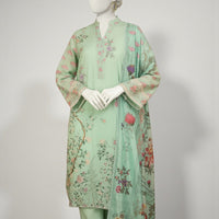 Cambric Green Stitched Suit - J. Junaid Jamshed