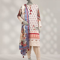 Khaddar Slub Off White Stitched Suit - J. Junaid Jamshed
