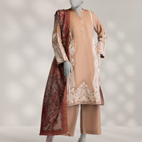 Pashmina Brown Stitched Suit - J. Junaid Jamshed