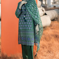 Lawn Green Unstitched Suit - J. Junaid Jamshed
