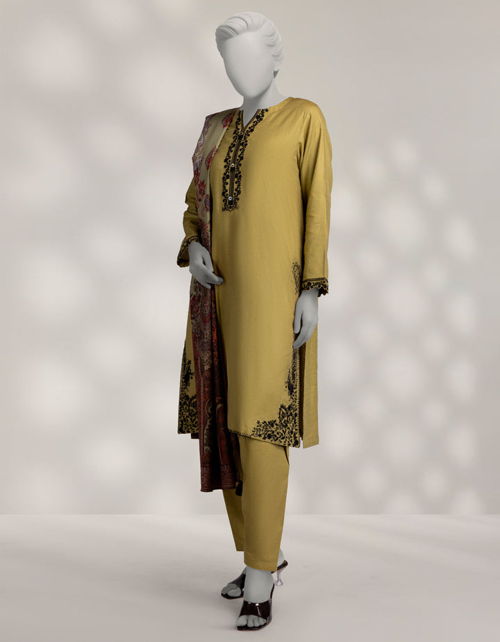 Pashmina Green Stitched Suit - J. Junaid Jamshed