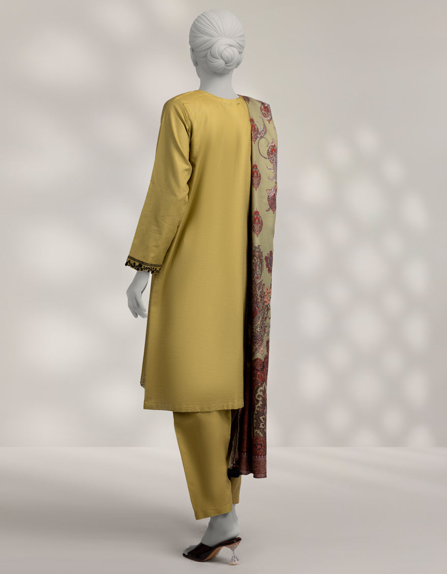 Pashmina Green Stitched Suit - J. Junaid Jamshed