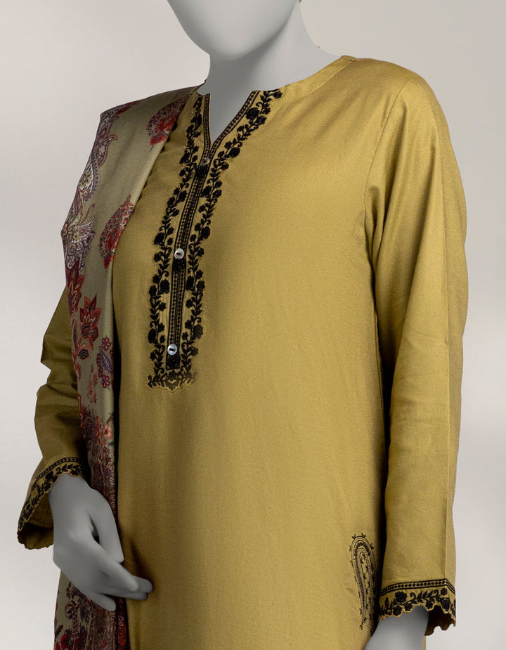Pashmina Green Stitched Suit - J. Junaid Jamshed