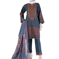 Lawn Multicolor Unstitched Suit - J. Junaid Jamshed