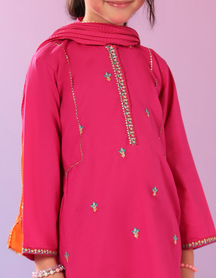 Lawn Silk Pink Stitched Suit - J. Junaid Jamshed