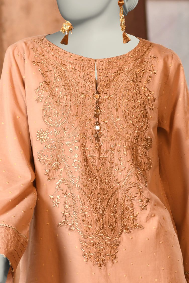 Lawn Brown Kurti - J. Junaid Jamshed