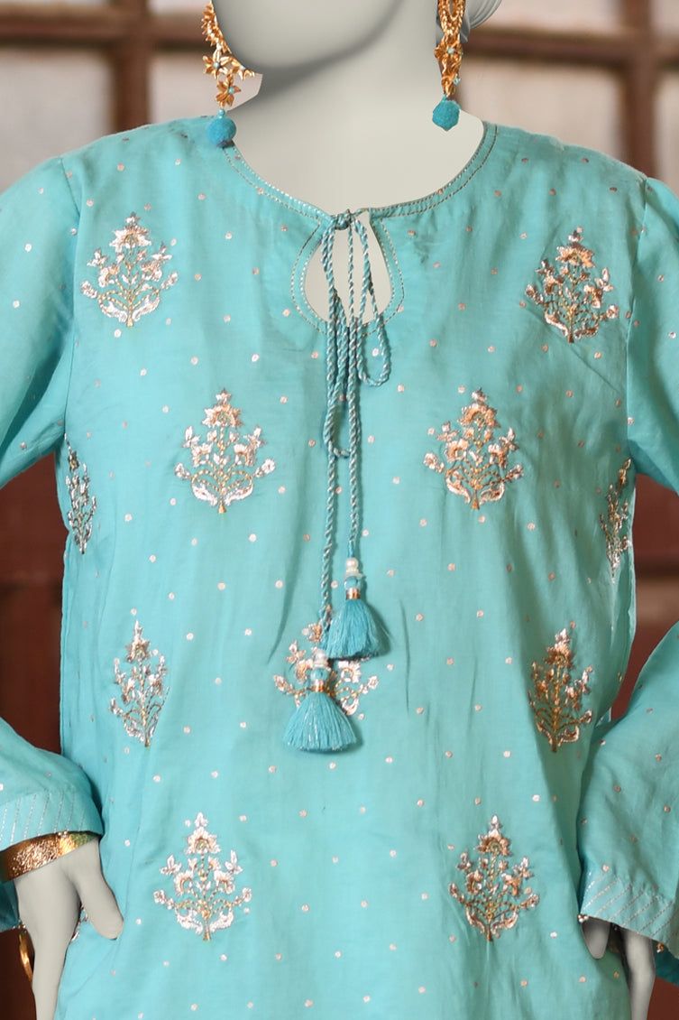 Lawn Blue Kurti - J. Junaid Jamshed