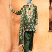 Lawn Green Unstitched Suit - J. Junaid Jamshed