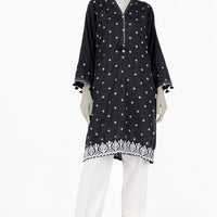 Dobby Black Kurti - J. Junaid Jamshed