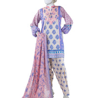 Dobby Blue Unstitched Suit - J. Junaid Jamshed