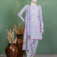 Dobby Lilac Unstitched Suit - J. Junaid Jamshed