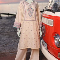 Lawn White Kurti - J. Junaid Jamshed