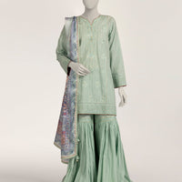 Dobby Blue Stitched Suit - J. Junaid Jamshed