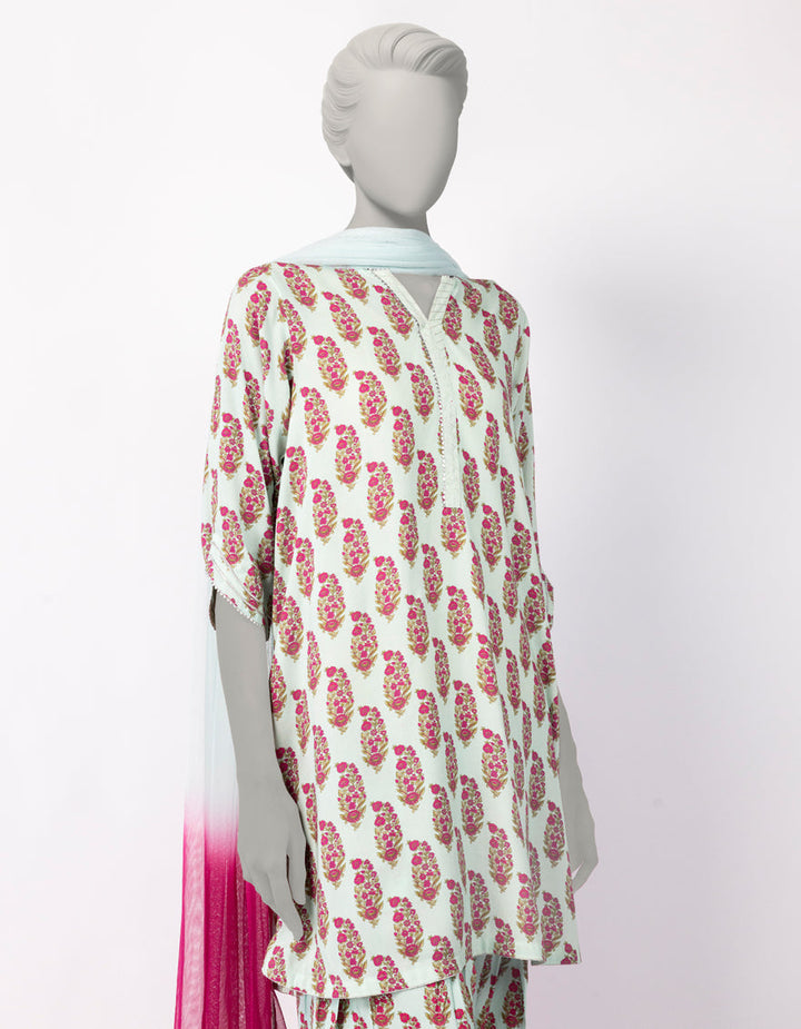 Linen Green Stitched Suit - J. Junaid Jamshed