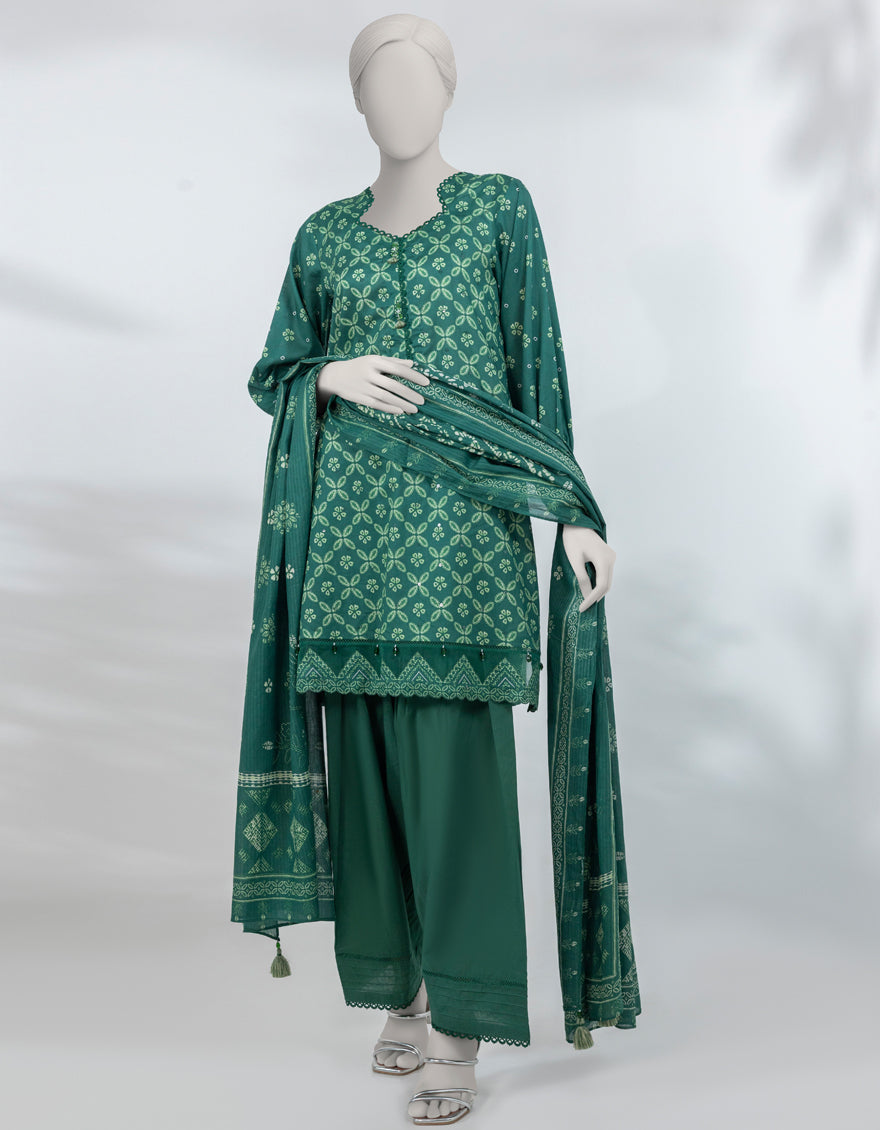 Lawn Multicolor Unstitched Suit - J. Junaid Jamshed