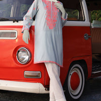 Lawn Blue Kurti - J. Junaid Jamshed