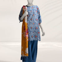 Khaddar Multicolor Unstitched Suit - J. Junaid Jamshed