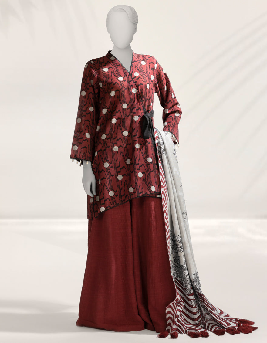 Khaddar Multicolor Unstitched Suit - J. Junaid Jamshed
