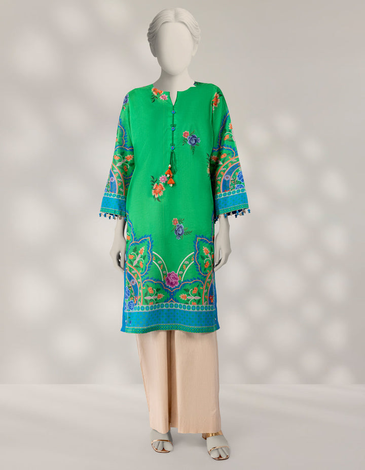 Jacquard Green Stitched Suit - J. Junaid Jamshed