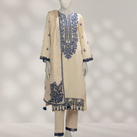 Cambric Off White Unstitched Suit - J. Junaid Jamshed