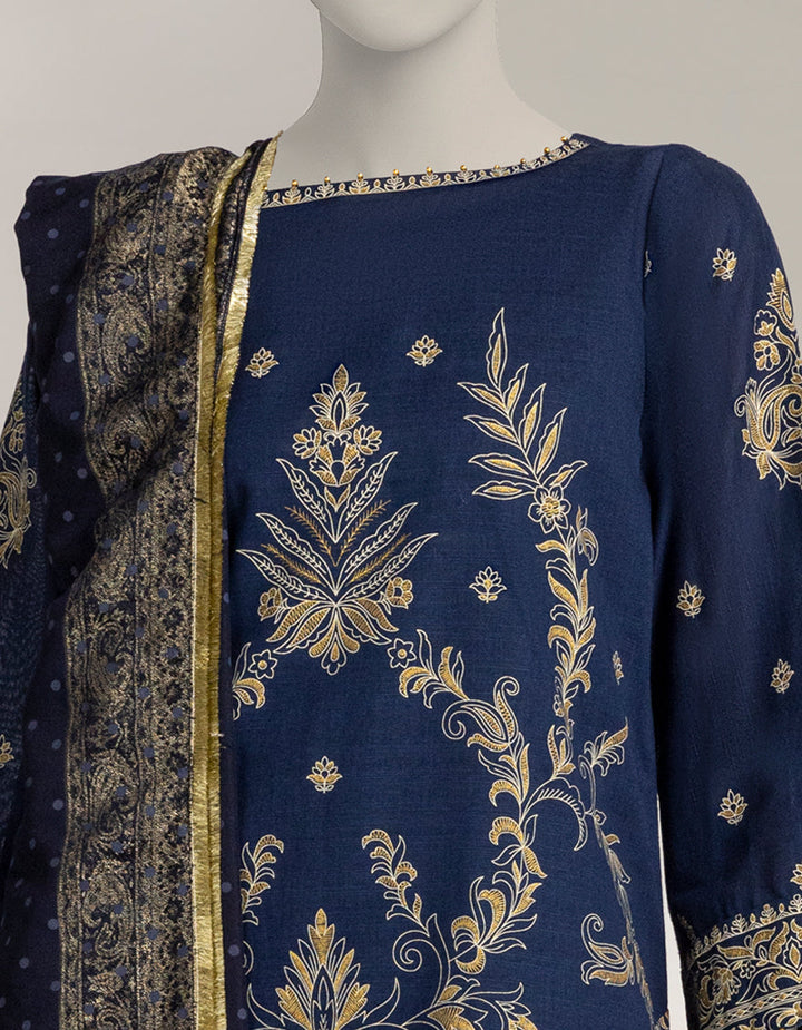 Khaddar Slub Multicolor Unstitched Suit - J. Junaid Jamshed