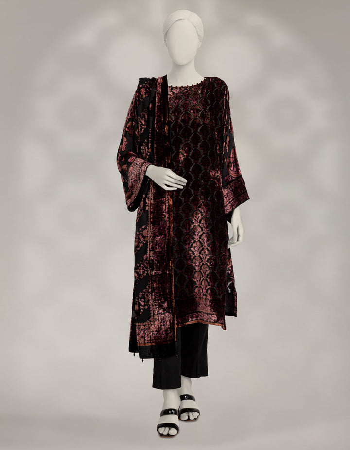 Palachi Multicolor Unstitched Suit - J. Junaid Jamshed