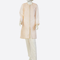 Lawn Beige Kurti - J. Junaid Jamshed
