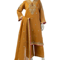 Cotton Brown Stitched Suit - J. Junaid Jamshed
