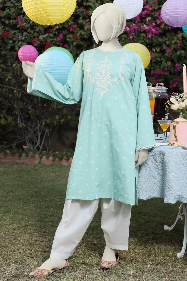 Lawn Green Kurti - J. Junaid Jamshed