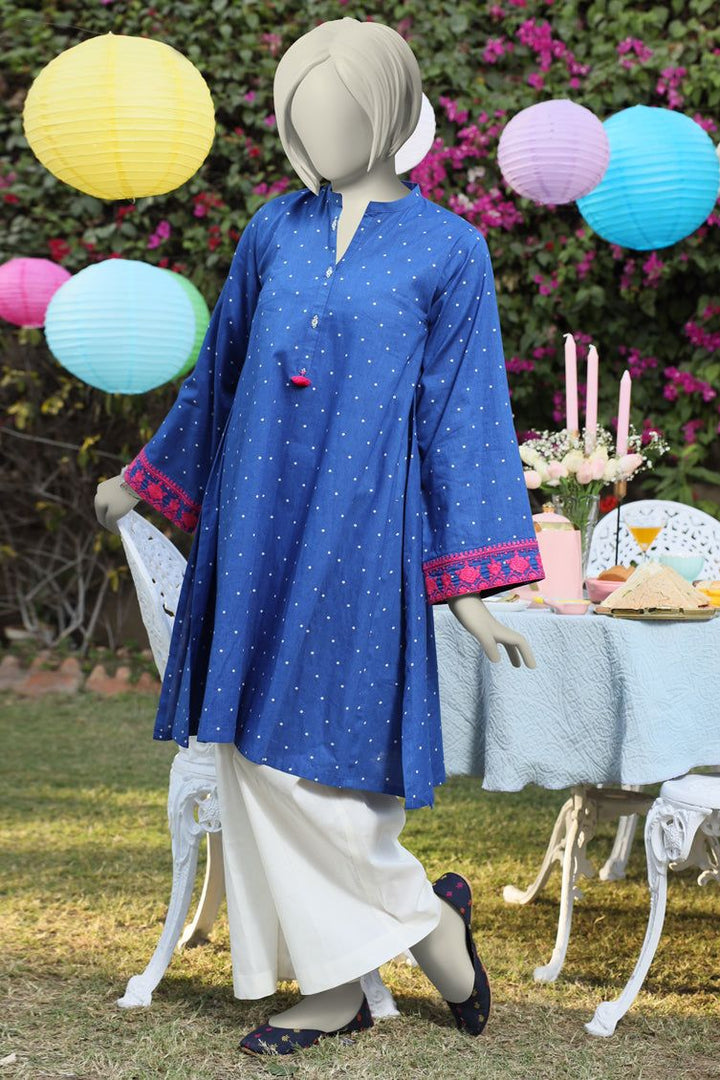Lawn Blue Kurti - J. Junaid Jamshed