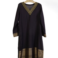 Jacquard Black Kurti - J. Junaid Jamshed