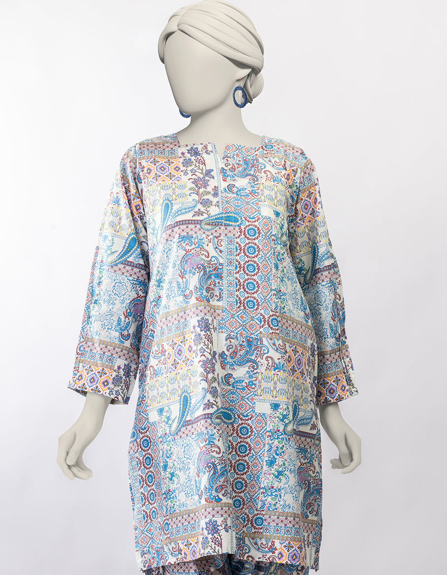 Lawn Multicolor Kurti - J. Junaid Jamshed