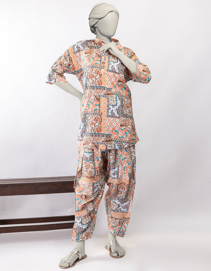 Lawn Multicolor Kurti - J. Junaid Jamshed