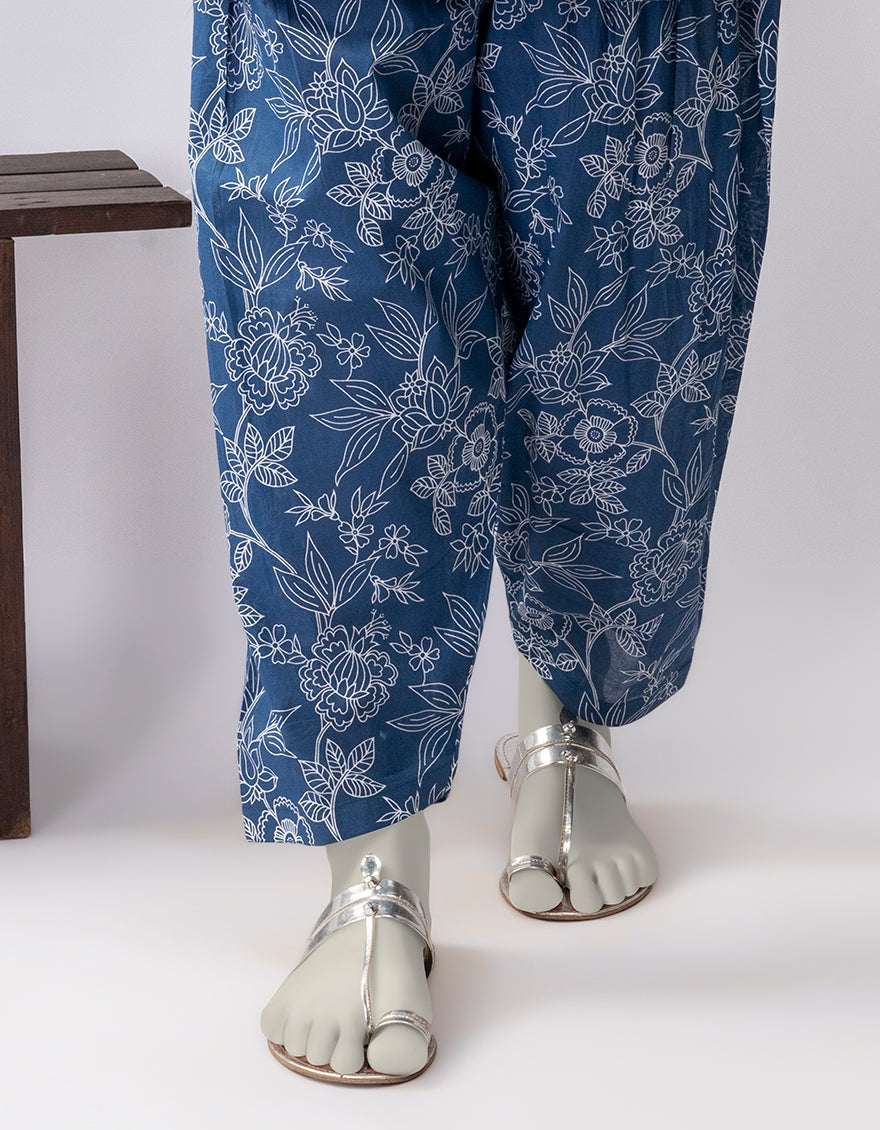 Lawn Blue Trouser - J. Junaid Jamshed
