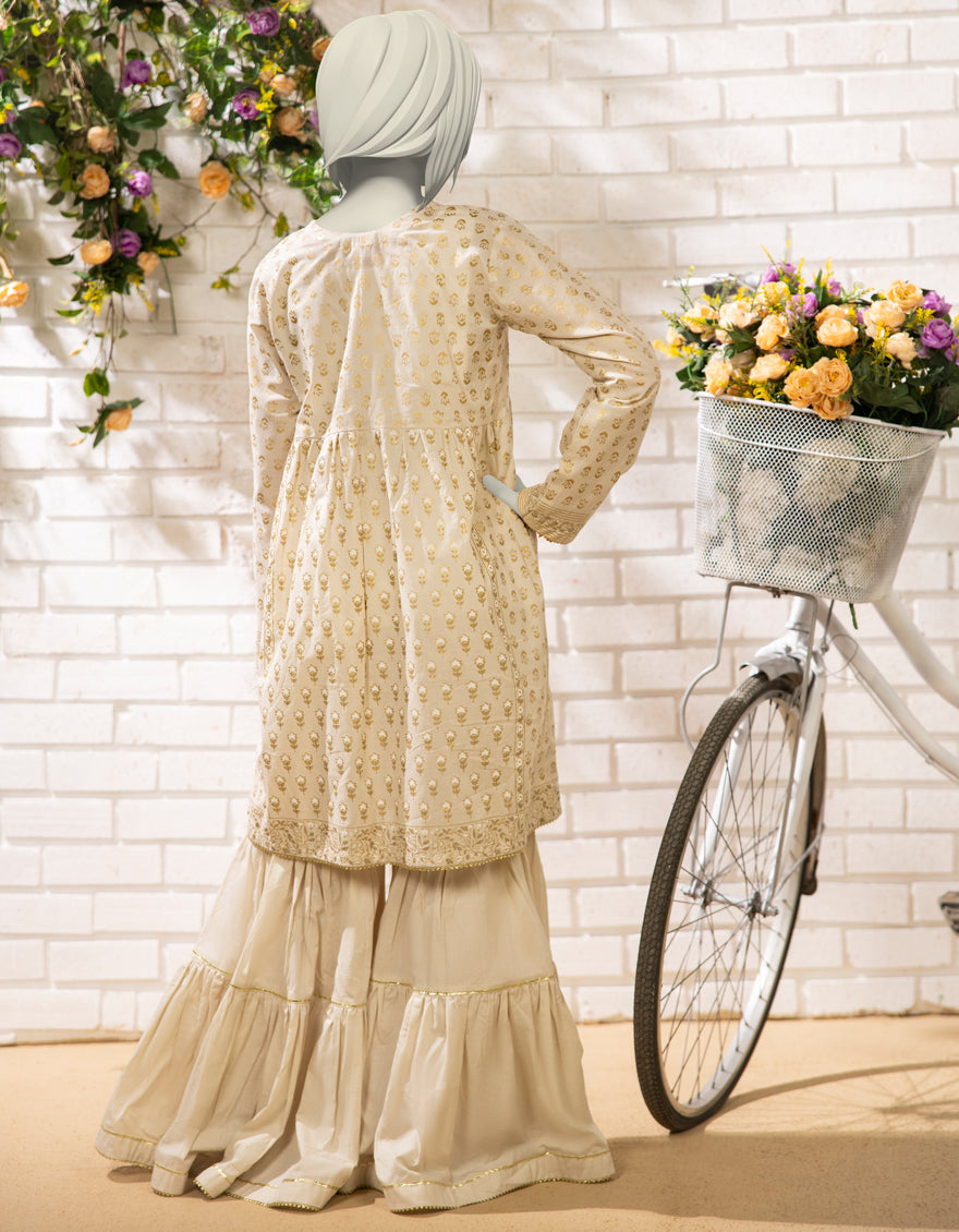 Lawn Beige Stitched Suit - J. Junaid Jamshed