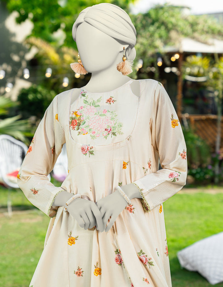 Lawn Beige Kurti - J. Junaid Jamshed