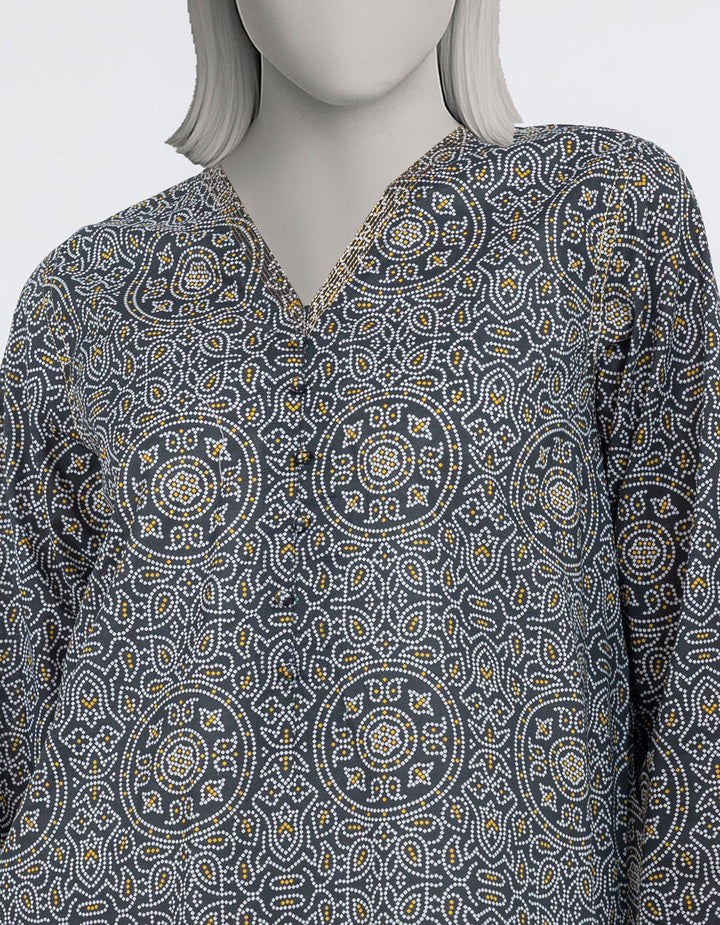 Lawn Black Kurti - J. Junaid Jamshed
