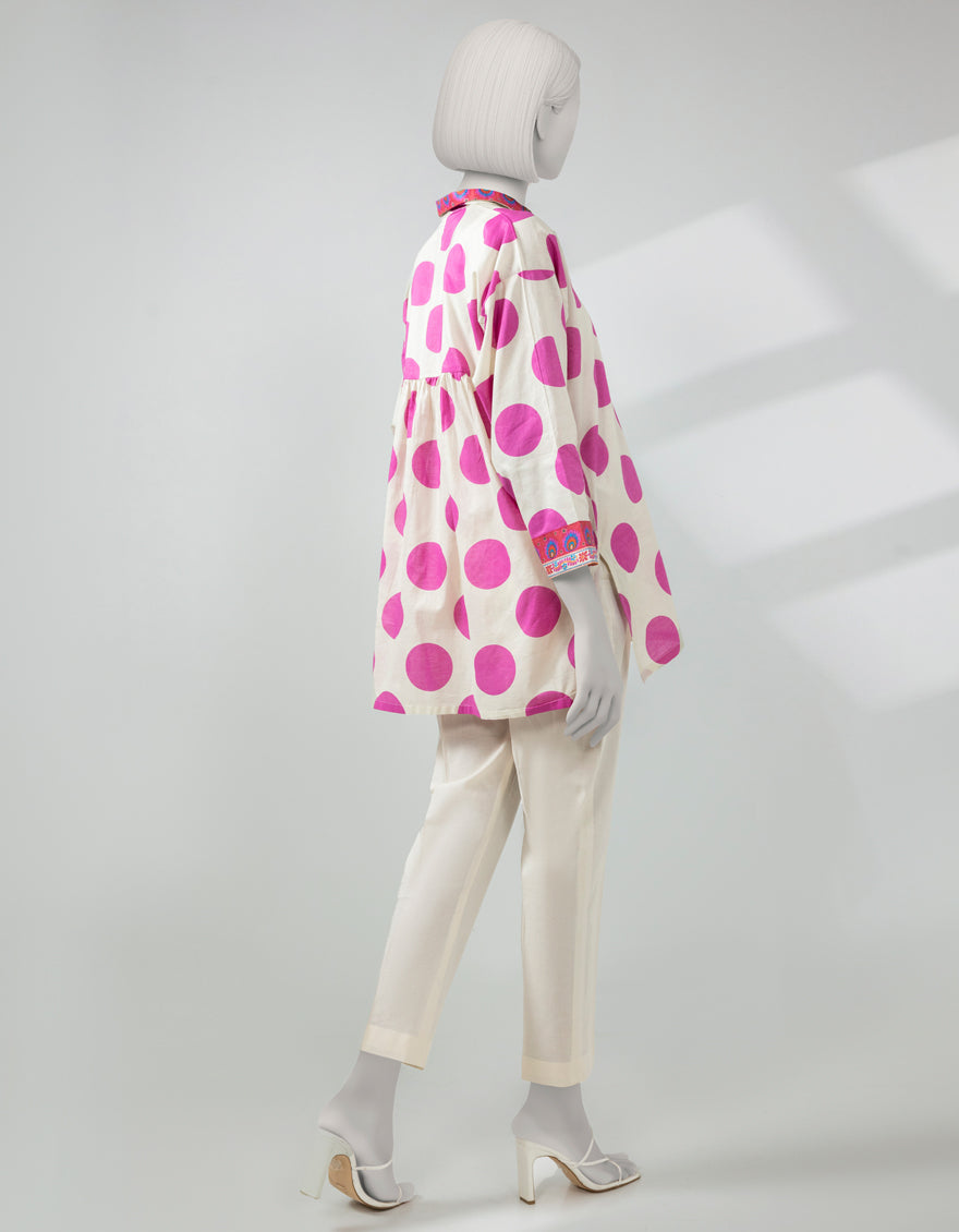 Lawn Off White Kurti - J. Junaid Jamshed