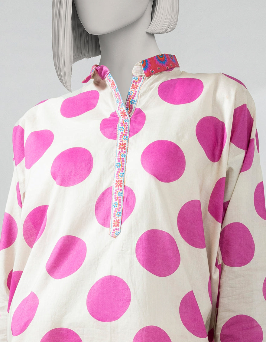 Lawn Off White Kurti - J. Junaid Jamshed