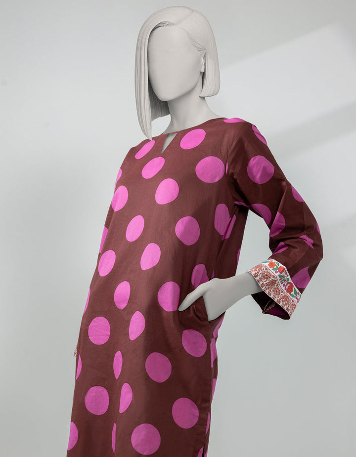 Lawn Brown Kurti - J. Junaid Jamshed