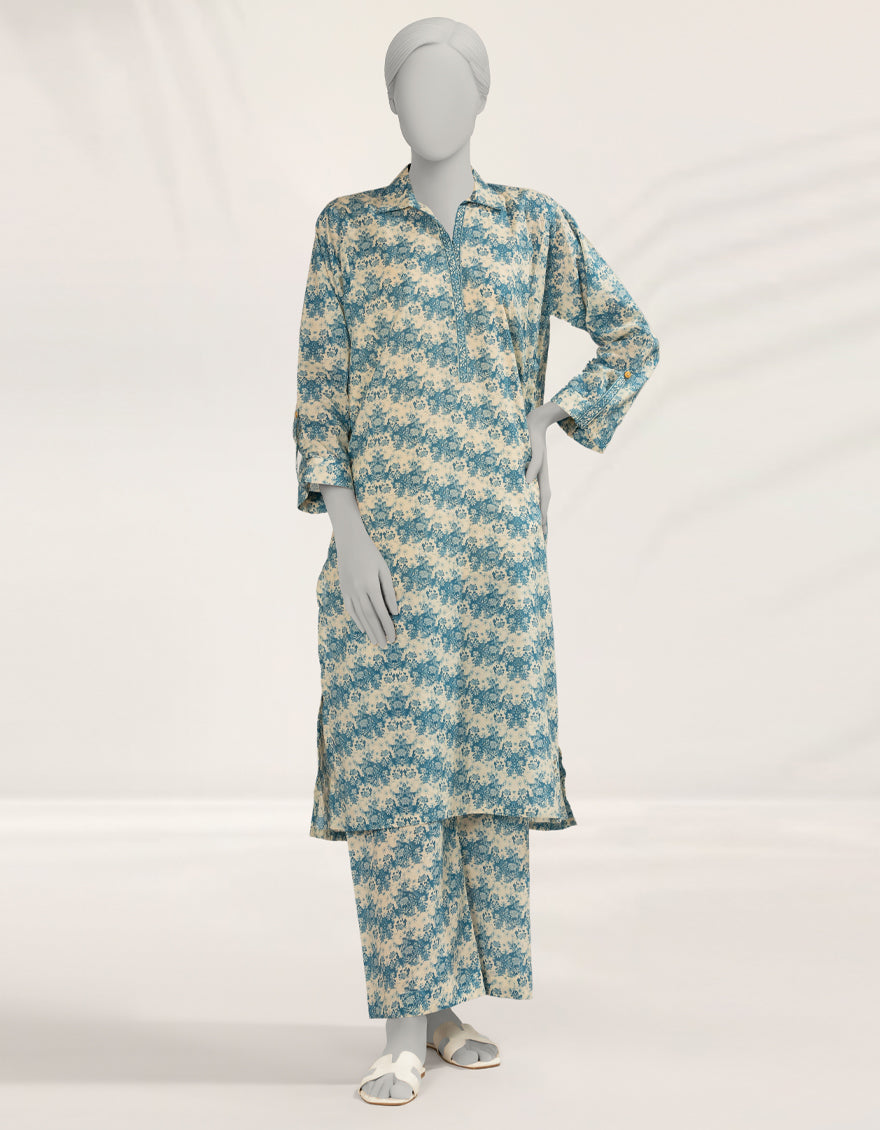 Lawn Off White Kurti - J. Junaid Jamshed