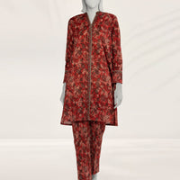 Lawn Maroon Kurti - J. Junaid Jamshed