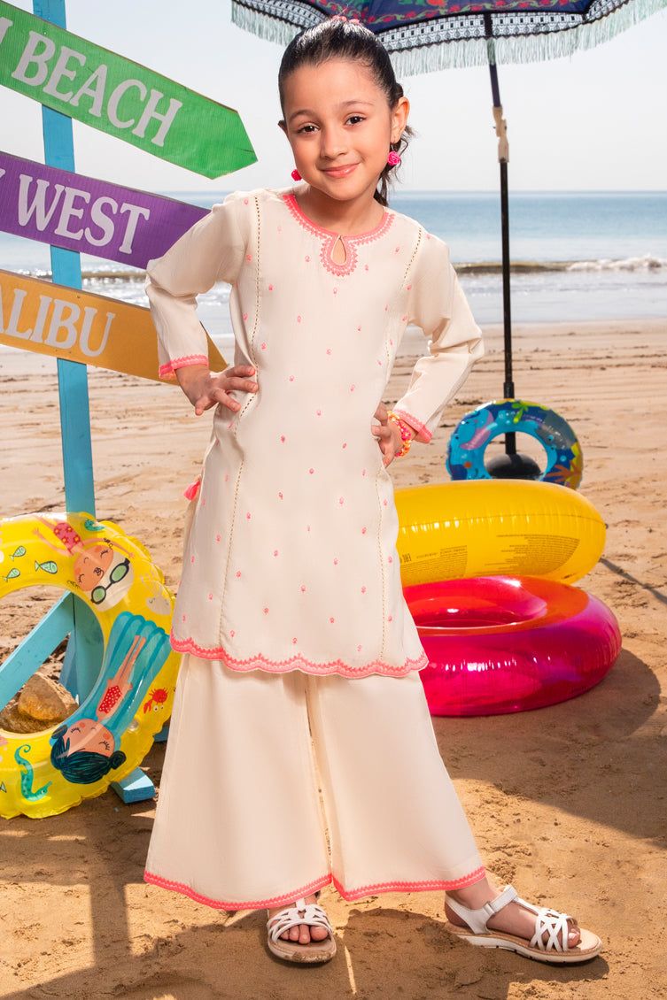 Dobby White Stitched Suit - J. Junaid Jamshed