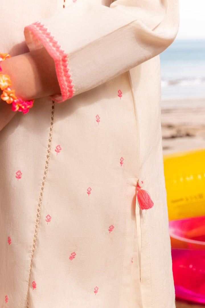 Dobby White Stitched Suit - J. Junaid Jamshed