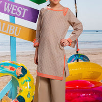Dobby Brown Stitched Suit - J. Junaid Jamshed