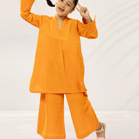 Khaddar Orange Stitched Suit - J. Junaid Jamshed