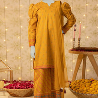 Lawn Brown Stitched Suit - J. Junaid Jamshed
