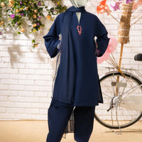 Lawn Blue Stitched Suit - J. Junaid Jamshed