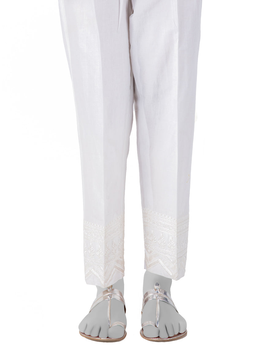 Lawn White Trousers - J. Junaid Jamshed